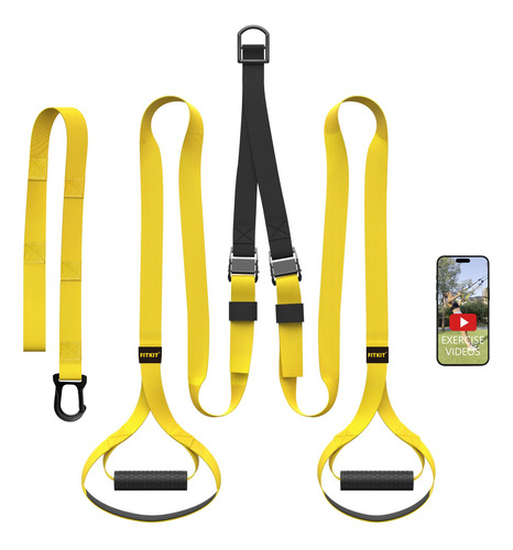 Kit De Entrenamiento Fitness Con Correas Resistencia Hogar Amarillo
