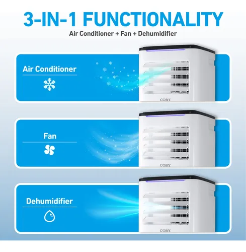 Aire Acondicionado Portátil Coby Cbpac650 3-en-1 9000 Btu
