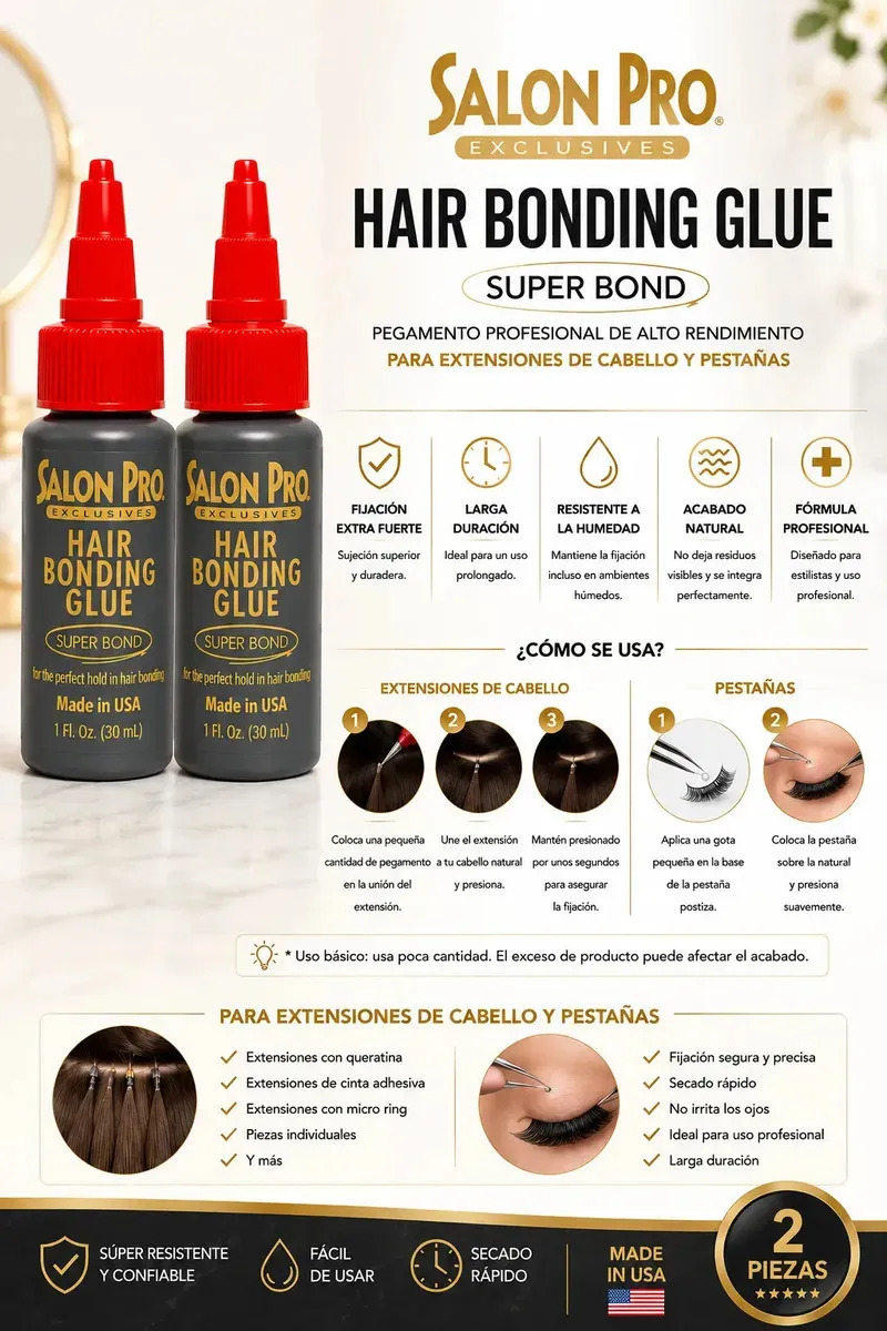 2 Pegamentos Latex Salon Pro Extensiones Naturales Pestañas Color Negro