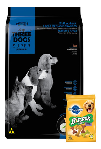 Threedogs Super Premium Filhotes 15+2kg + Regalo !! 