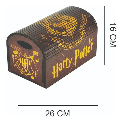 Imagem 4 de 4 de Caixa Bau Ripado Organizador Porta Joias Harry Potter