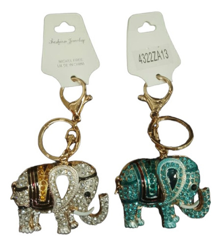 Llavero Strass Con Moqueton Elefante Za13