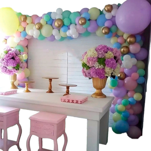 Decoracion Globos Arco Morado Encanto Unicornio Arcoiris