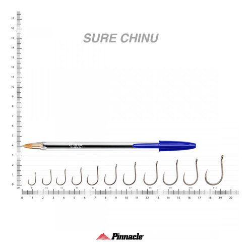 Anzol Pesca (sem Fisga) Pinnacle Chinu Sure Nº 9 - 20 Peças