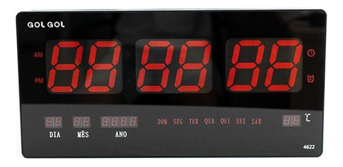 Relógio De Parede Digital Led Alarme Calendário Com Melodia