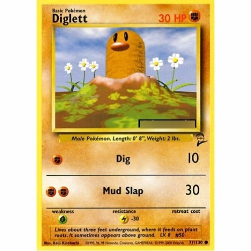 Diglett - Pokémon Físico Comum - 71/130 - Base Set 2!