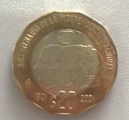 Moneda De 20 Pesos Conmemorativos De Año 1821 -2010 Nuevo