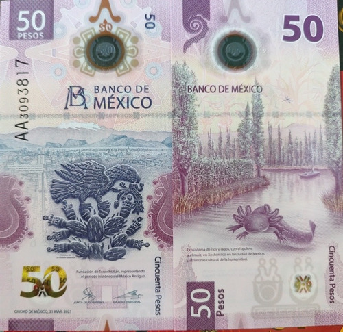 Billete $ 50.00, Fam. G Seríe Aa, Ajolote Sin Circular-nuevo