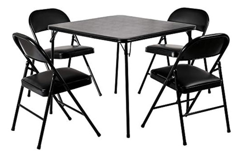 Vecelo Portable Folding Card Table Square And Chair Sets Wit
