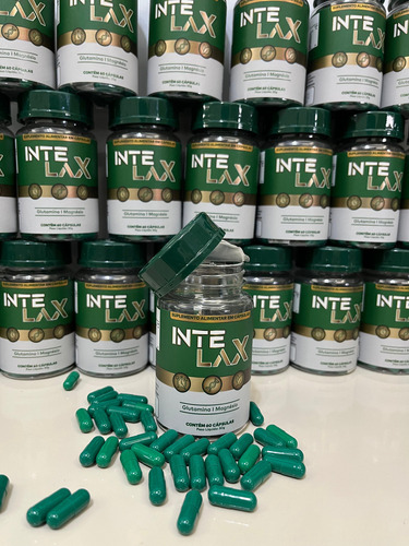 Suplemento Tratamento Natural INTELAX Auxilia Funcionamento Intestino Preso Ressecado Inflamado Gases Abdominais Regula Desinflama Indigestão Desintoxica Prebiótico Probiótico Fibras 60cáps Sem Sabor