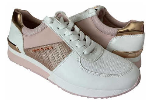 Tenis 5.5 Mx Michael Kors Rosa Con Blanco Originales Mk