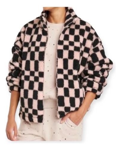 Chamarra Abrigo Polar Bomber Fuzzy Retro Mujer Talla S - M
