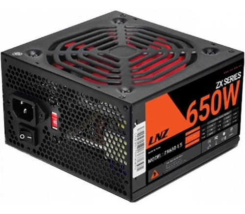 Fuente de alimentación para PC LNZ ZX Series ZX650-LS 650W negra 115V/230V