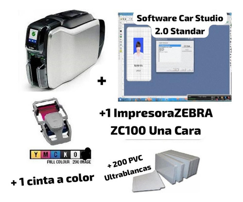 Impresora De Carnet Pvc Zebra Zc100 Nueva