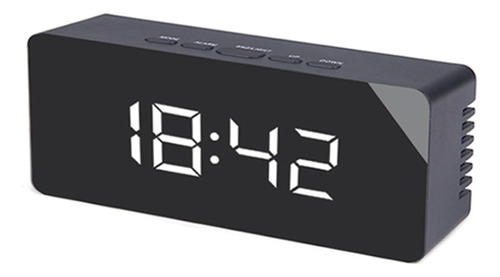 Reloj Despertador Con Espejo Multifuncional, Pantalla Led Di