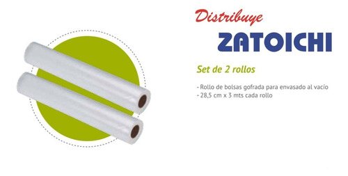 Pack Repuesto 2 Rollos De Bolsas Envasadora Al Vacío Sikla