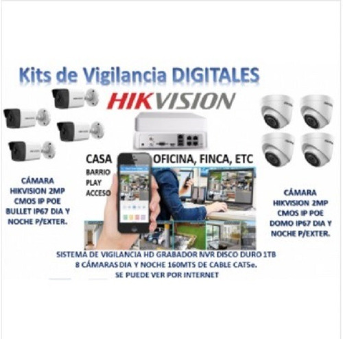 Sistema De Seguridad Nvr Hikvision 16 Cámaras Digitales 4tb 