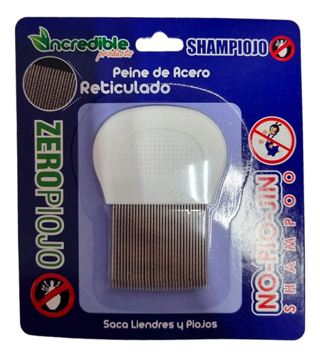 Peine De Acero Para Piojos Liendres No Piojin Piojero Color Blanco