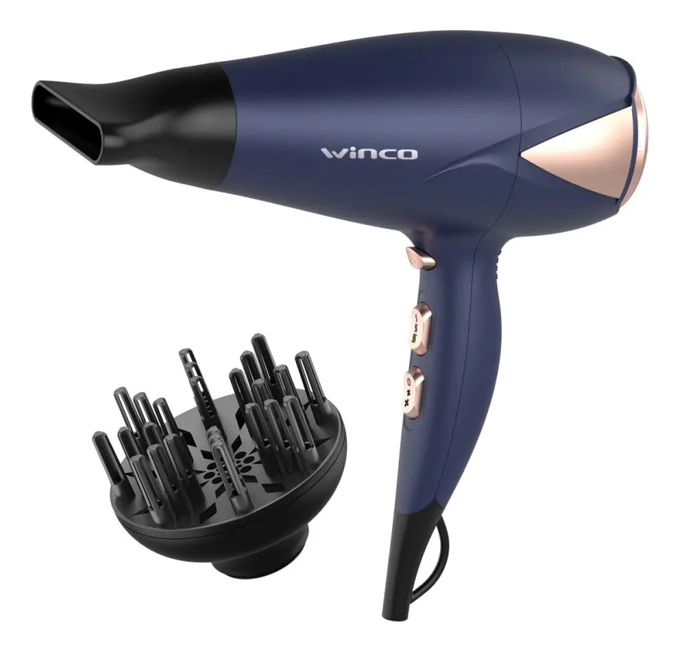 Secador De Pelo Con Difusor Winco W4192 Azul