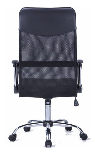  Silla Ergonómica Gerente Malla Cromada Color Negro