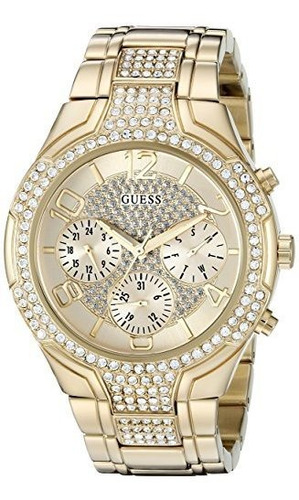 Reloj De Vestir Guess Gold-tone Glitzy Sport