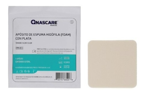 Aposito De Espuma + Plata 10x10cm Caja 10un. - Zona Medica
