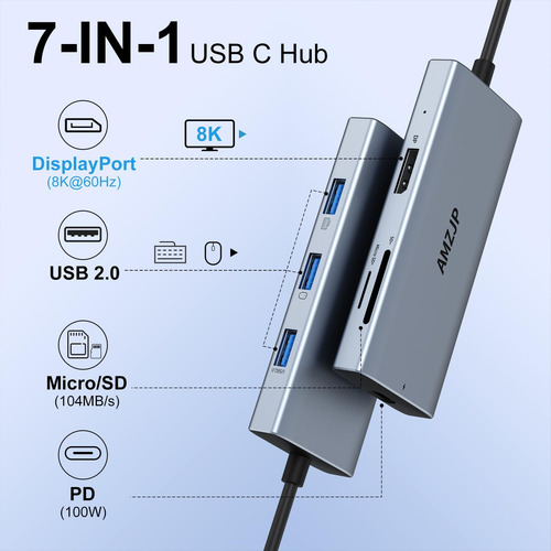 Hub Usb C Displayport, Usb C A Displayport Adaptador Usb C D