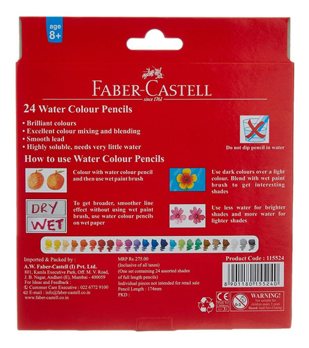 Lápices De Acuarela Faber-castell (24 Colores) Materiales De