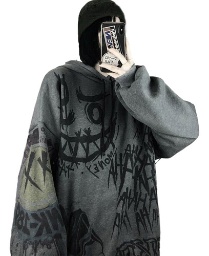 (gy-2xl) Sudaderas Con Capucha De Gran Tamaño Con Grafiti Gó