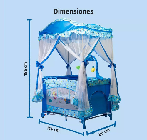 Cuna Tipo Carpa Para Bebe Cómodo De 0 A 12 Meses