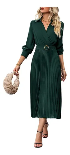 Vestido falda plisada hotsell