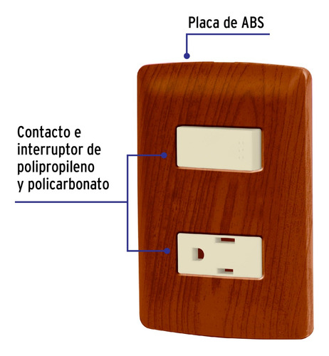 72 Pzas Placa Armada Contacto E Interruptor, Madera, Línea I