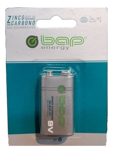 Imagem 1 de 2 de Pilha Bateria 9 Volts Bap Energy Bap-6f Não Recarregável