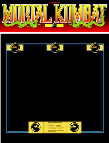 Imagen 1 de 3 de Bezel Y Marquesina Arcade - Reprod. En Vinilo Mortal Kombat 
