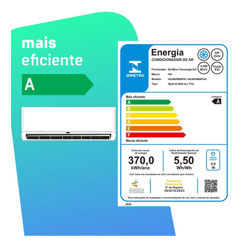 Ar Condicionado Split Hq Inverter 9k Frio Hq-inv9000fh 220v