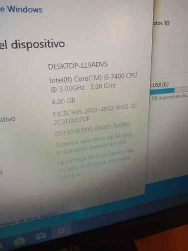 Computador Lenovo I5- 7400 / 4 Gb Ddr4 / 1 Tb / Win 10 (Usado)