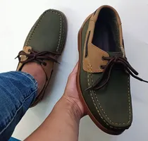 Comprar Calzado Para Caballero Estilo Apache O Yate. Verde Con Miel