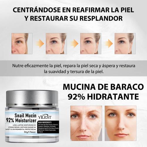 Snail Mucin 92% Moisturizer Daily Face Gel Cream Paquete De2