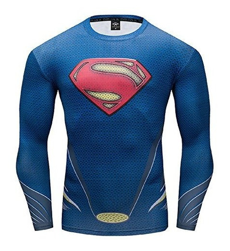 Gym Gala Superman Men Camiseta De Compresión De Fitness De M