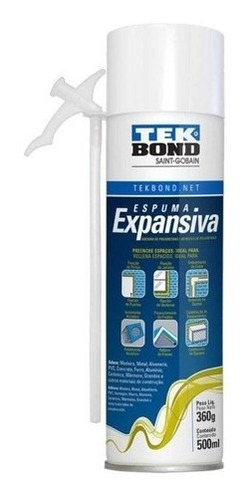 Espuma De Poliuretano Expandido Aislante 360g 500ml Tek Bond