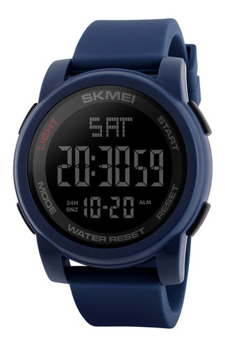 Relógio de pulso digital Skmei 1257 com corria de poliuretano cor azul - fondo preto