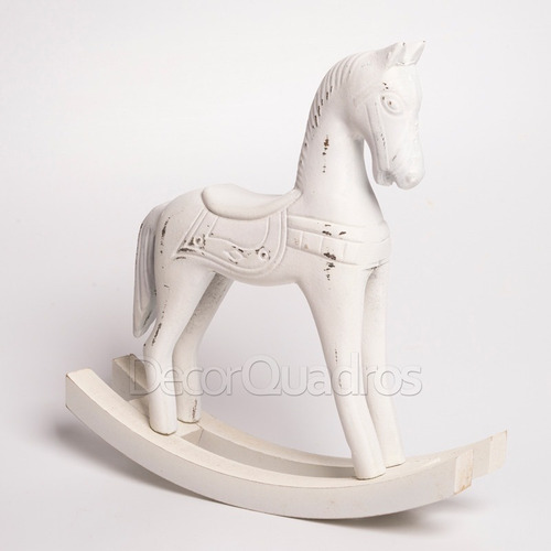 Cavalo De Balanço Madeira - Branco - Quarto Bebê E Criança
