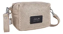 Comprar Cartera Bandolera De Cuero Adoratta Kima Colr Platino Brillo Platino Lisa