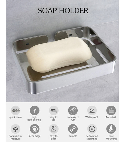 Soporte Para Jabonera De Acero Inoxidable Para Baño Y Cocina