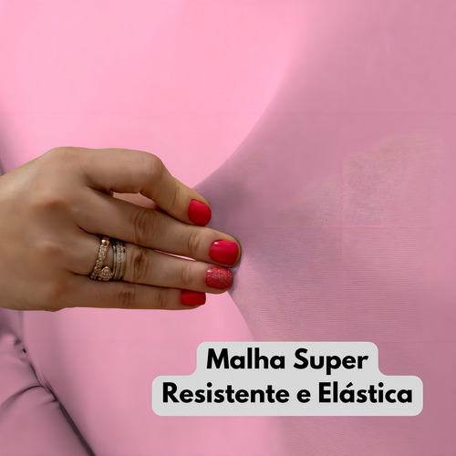 Capa Para Sofá Sem Braço Malha Moderna Resistente 3 Lugares Cor Rosa