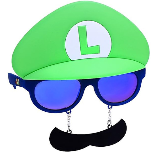 Sunstaches Lentes Sol Con Bigote Para Disfraz Mario Luigi Pr