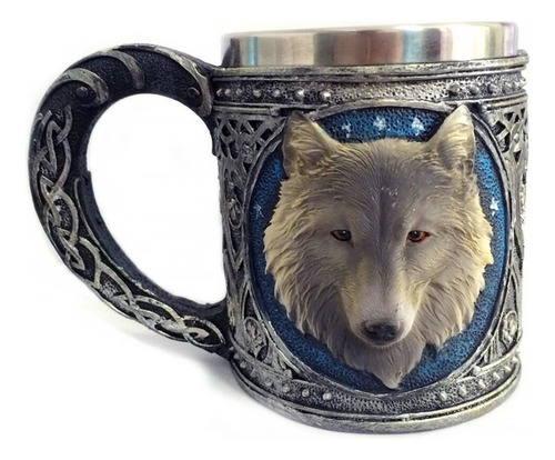 Taza De Café Lobo Copa Resina Taza Taza 3d Acero Inoxidable