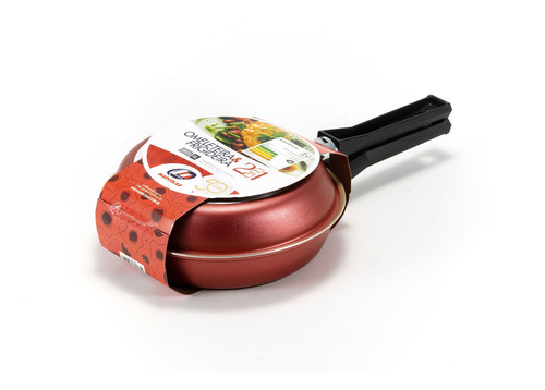 Panquequeira Dupla 18cm - Antiaderente Teflon - Não Gruda Cor Cereja