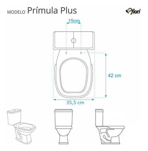 Tampa De Vaso Pontto Lavabo Primula Plus Marfim (bege Claro) Bacia Fiori