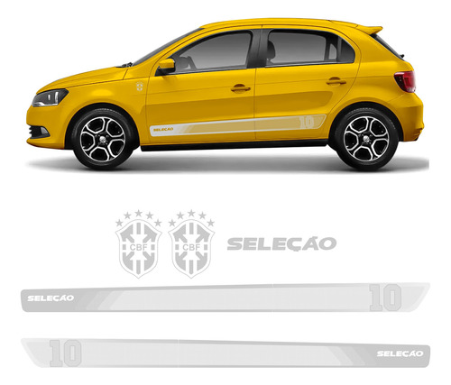 Kit Adesivo Gol Voyage Seleção G6 2013 A 2016 Faixa Lateral